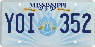 MS license plate YOI352