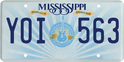 MS license plate YOI563