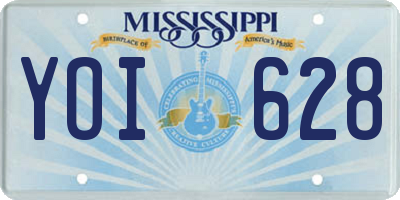 MS license plate YOI628