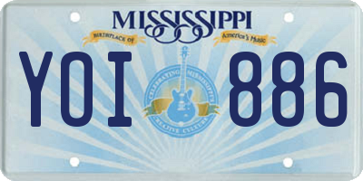 MS license plate YOI886