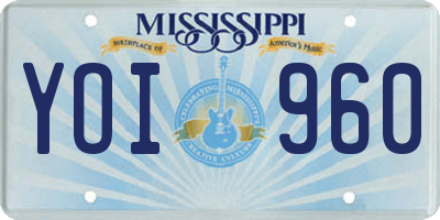 MS license plate YOI960