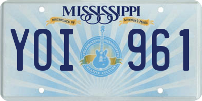 MS license plate YOI961