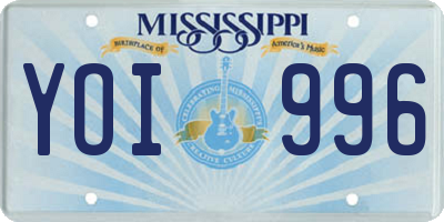 MS license plate YOI996
