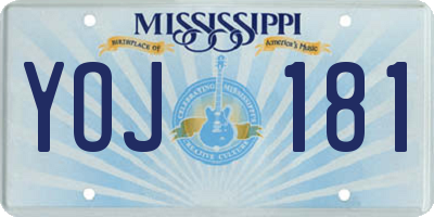 MS license plate YOJ181