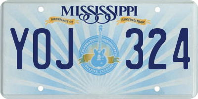 MS license plate YOJ324