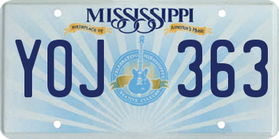 MS license plate YOJ363