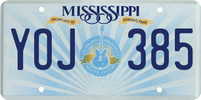MS license plate YOJ385