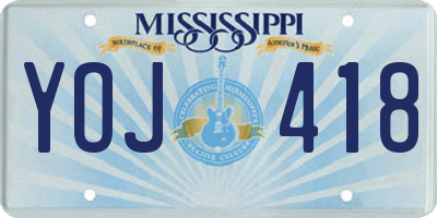 MS license plate YOJ418