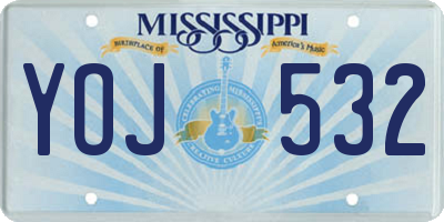 MS license plate YOJ532