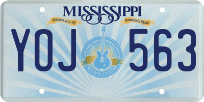 MS license plate YOJ563