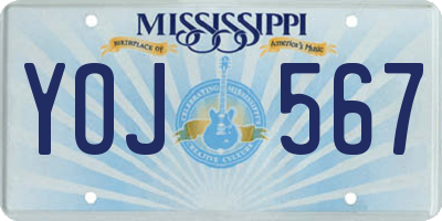 MS license plate YOJ567