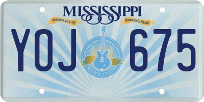 MS license plate YOJ675