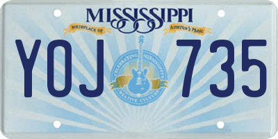 MS license plate YOJ735