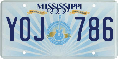 MS license plate YOJ786