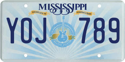 MS license plate YOJ789