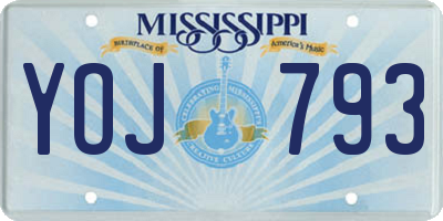 MS license plate YOJ793