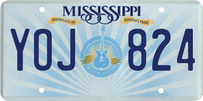 MS license plate YOJ824