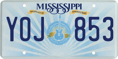 MS license plate YOJ853