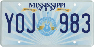 MS license plate YOJ983