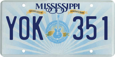 MS license plate YOK351