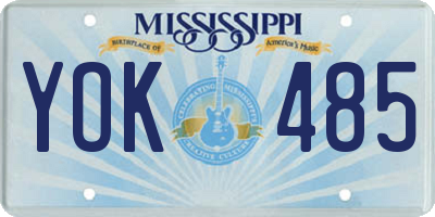 MS license plate YOK485