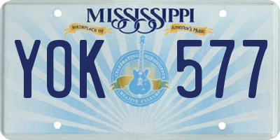 MS license plate YOK577