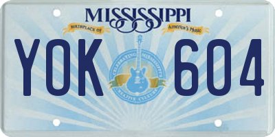 MS license plate YOK604