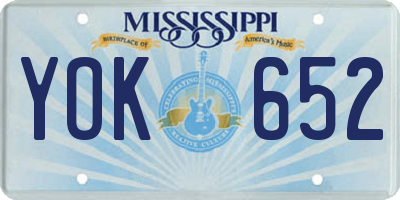 MS license plate YOK652