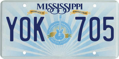 MS license plate YOK705