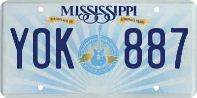 MS license plate YOK887