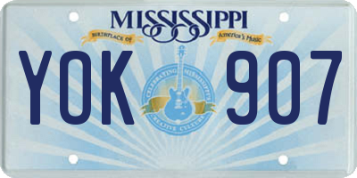 MS license plate YOK907