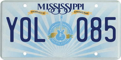 MS license plate YOL085