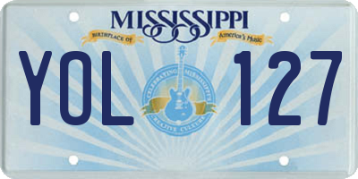 MS license plate YOL127