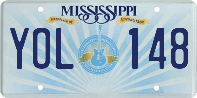 MS license plate YOL148