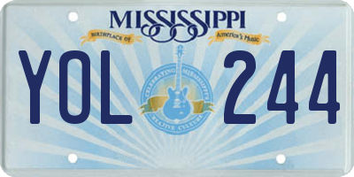 MS license plate YOL244