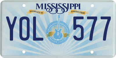 MS license plate YOL577