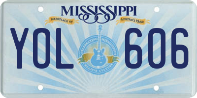 MS license plate YOL606