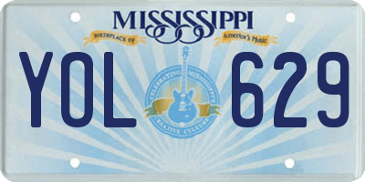 MS license plate YOL629