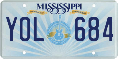MS license plate YOL684