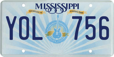 MS license plate YOL756