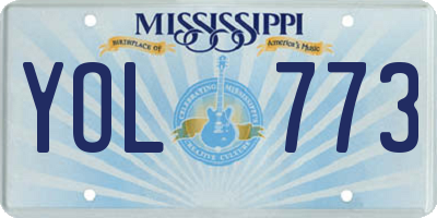 MS license plate YOL773