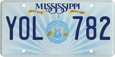 MS license plate YOL782
