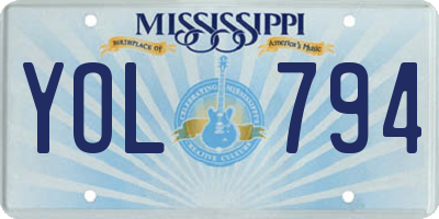 MS license plate YOL794