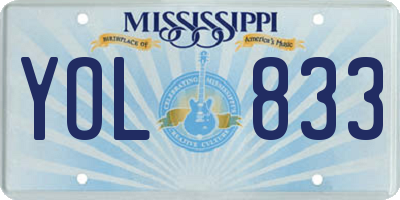 MS license plate YOL833