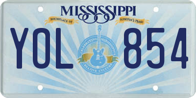 MS license plate YOL854