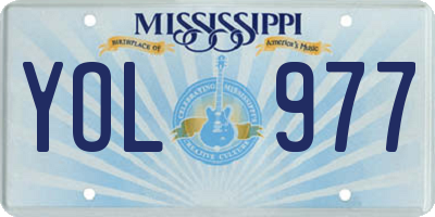 MS license plate YOL977