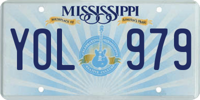 MS license plate YOL979