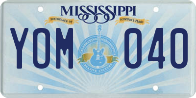 MS license plate YOM040
