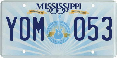 MS license plate YOM053