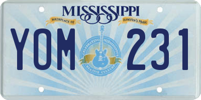 MS license plate YOM231